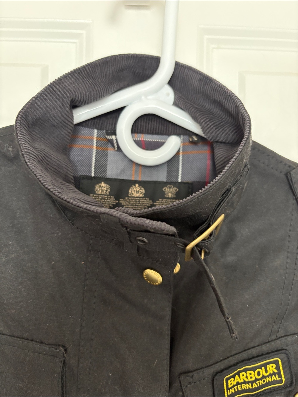 Barbour International Black Waxed Cotton Belted Field Jacket in Biker Style - Picture 6 of 16